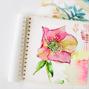 bloc notes avec fleurs